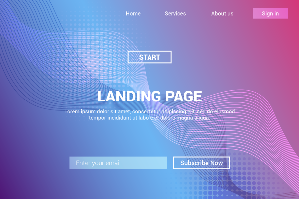 examples of landing page